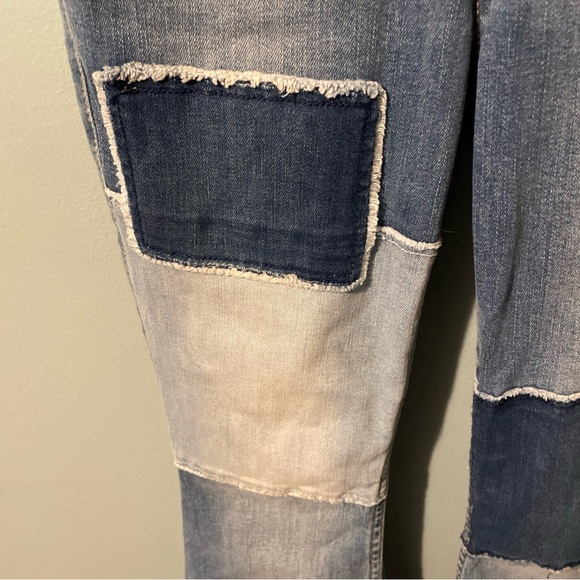Hollister Patchwork Flare Jeans - Blue good condition 7/10 - Picture 4 of 9